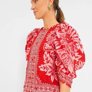 Farm Rio  Red Flora Tapestry Blouse XL